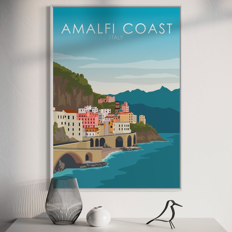 Amalfi Coast Daytime Poster | Amalfi Coast Daytime Print | Amalfi Coast Daytime Wall Art