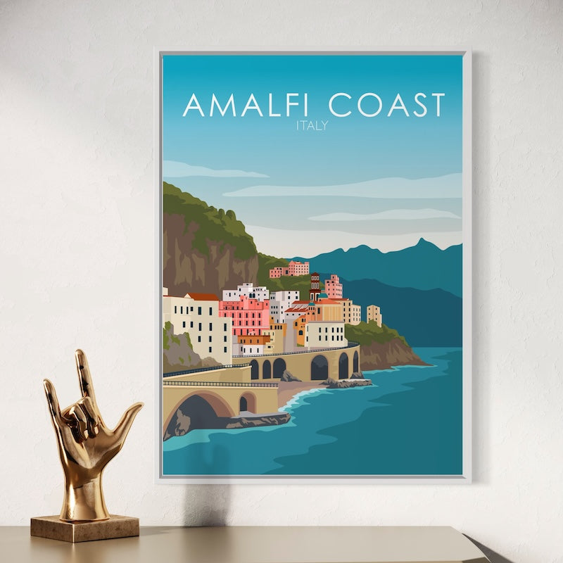 Amalfi Coast Daytime Poster | Amalfi Coast Daytime Print | Amalfi Coast Daytime Wall Art