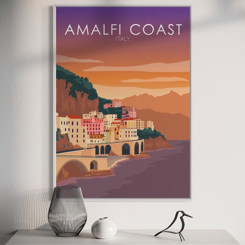 Amalfi Coast Sunset Poster | Amalfi Coast Sunset Print | Amalfi Coast Sunset Wall Art