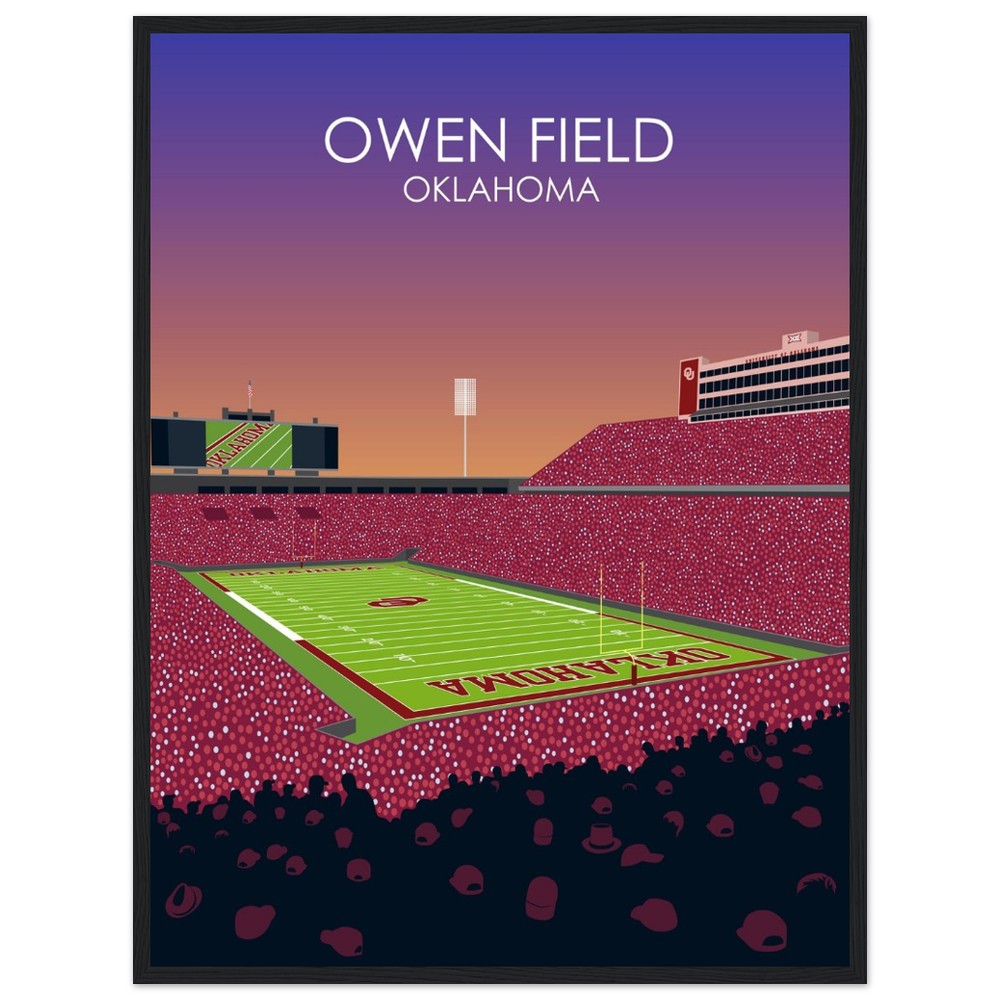Owen Field - Gaylord Family - Oklahoma Memorial Stadium Print | University of Oklahoma Sooners College Football Stadium Print
