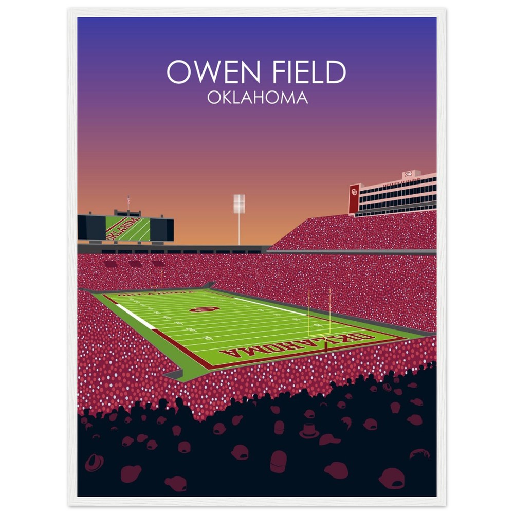 Owen Field - Gaylord Family - Oklahoma Memorial Stadium Print | University of Oklahoma Sooners College Football Stadium Print