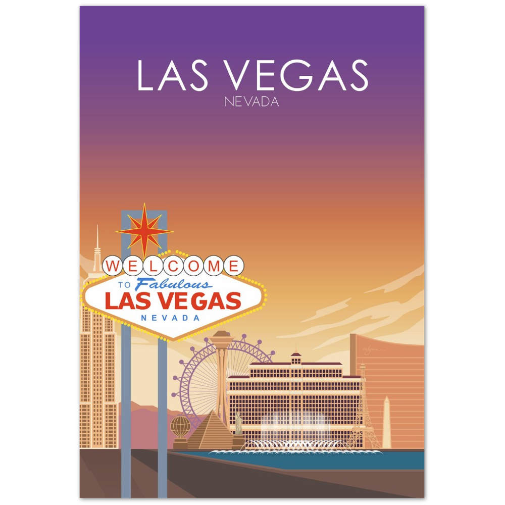 Las Vegas Poster | Las Vegas Wall Art | Las Vegas Sunset Print