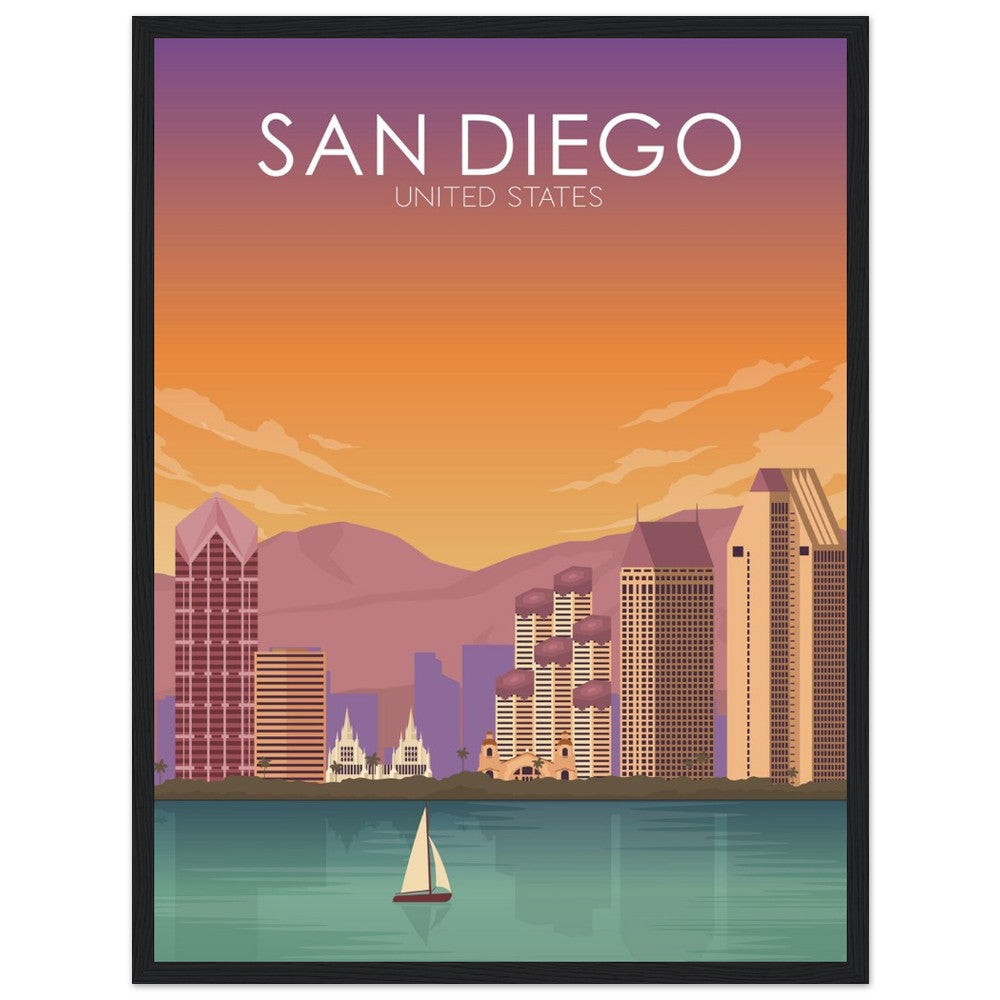 San Diego Poster | San Diego Wall Art | San Diego Sunset Print