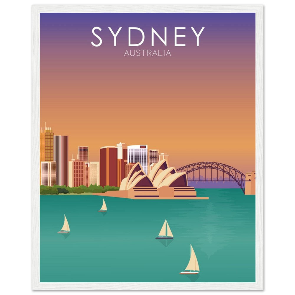 Sydney Poster | Sydney Wall Art | Sydney Sunset Print