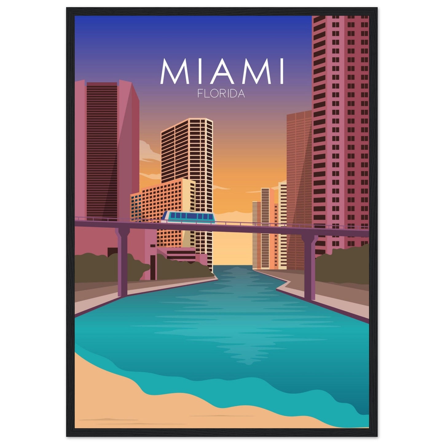Miami Poster | Miami Wall Art | Miami Sunset Print