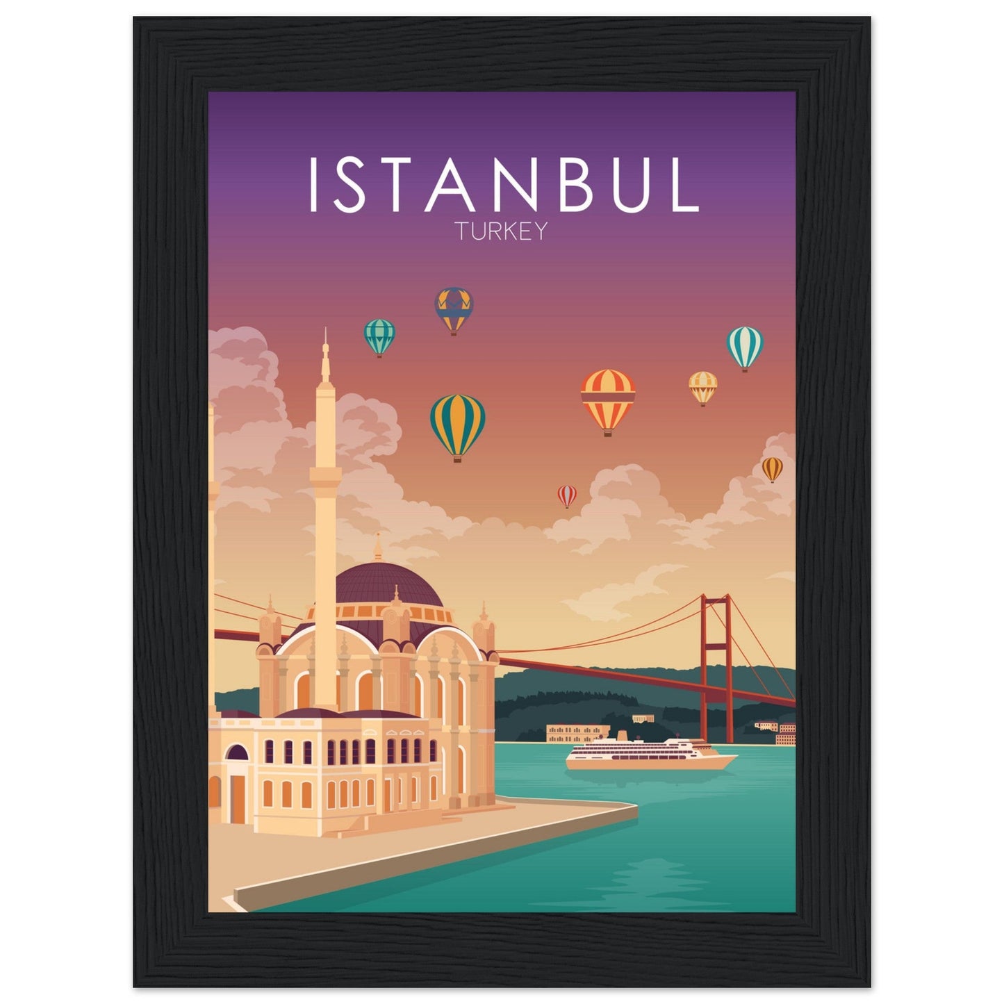 Istanbul Poster | Istanbul Wall Art | Istanbul Sunset Print