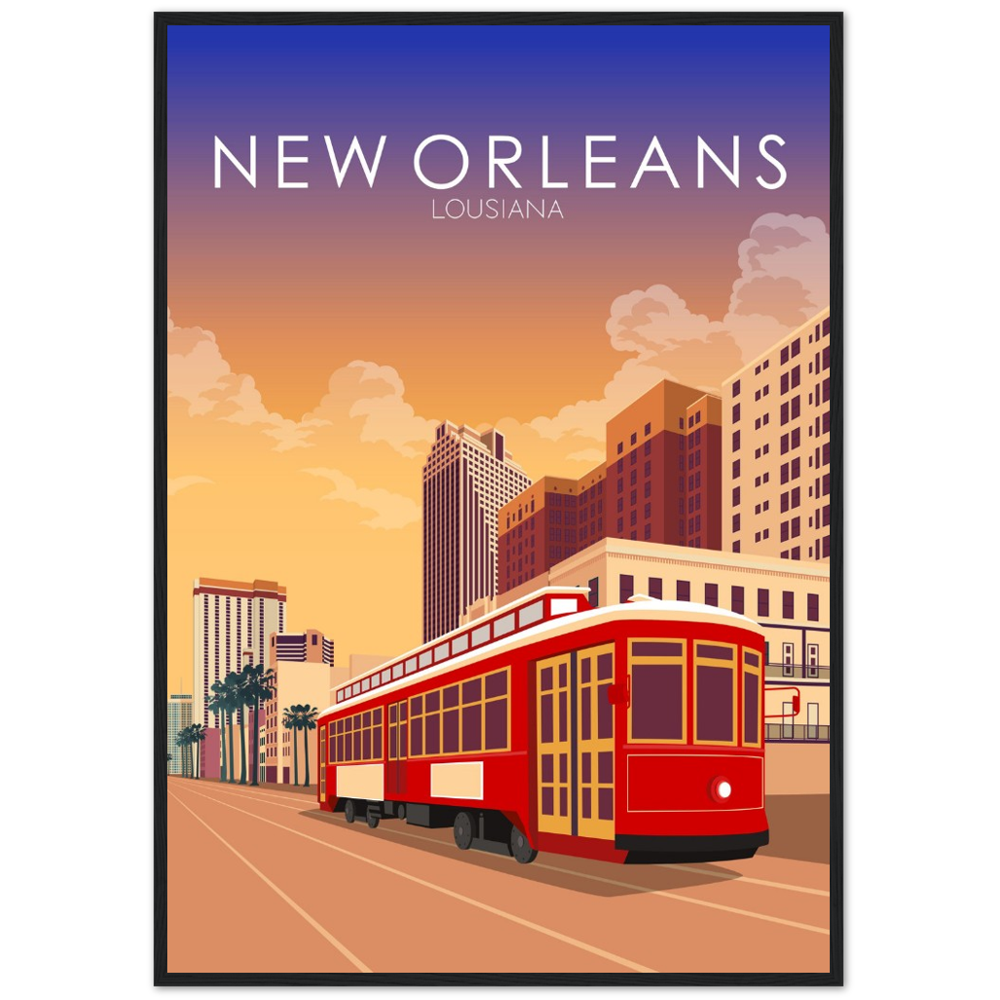 New Orleans Poster | New Orleans Wall Art | New Orleans Sunset Print
