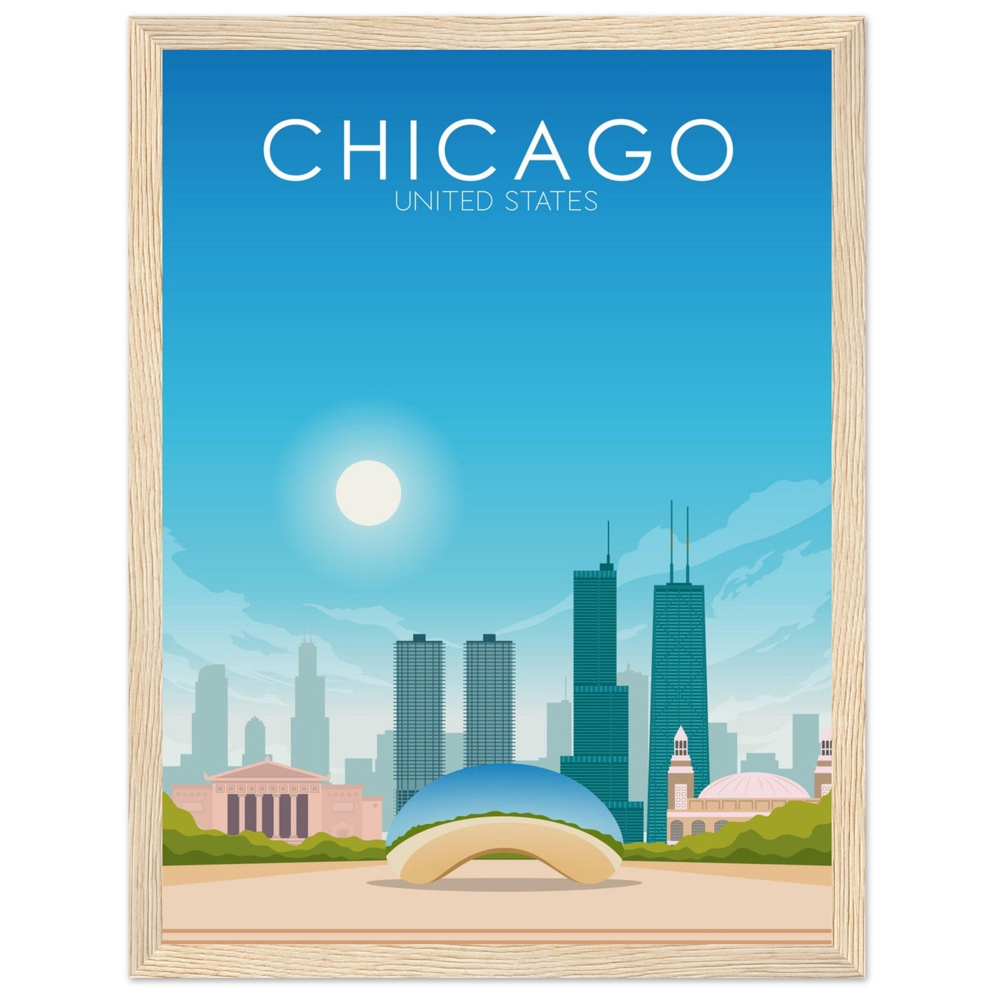 Chicago Poster | Chicago Wall Art | Chicago Daytime Print