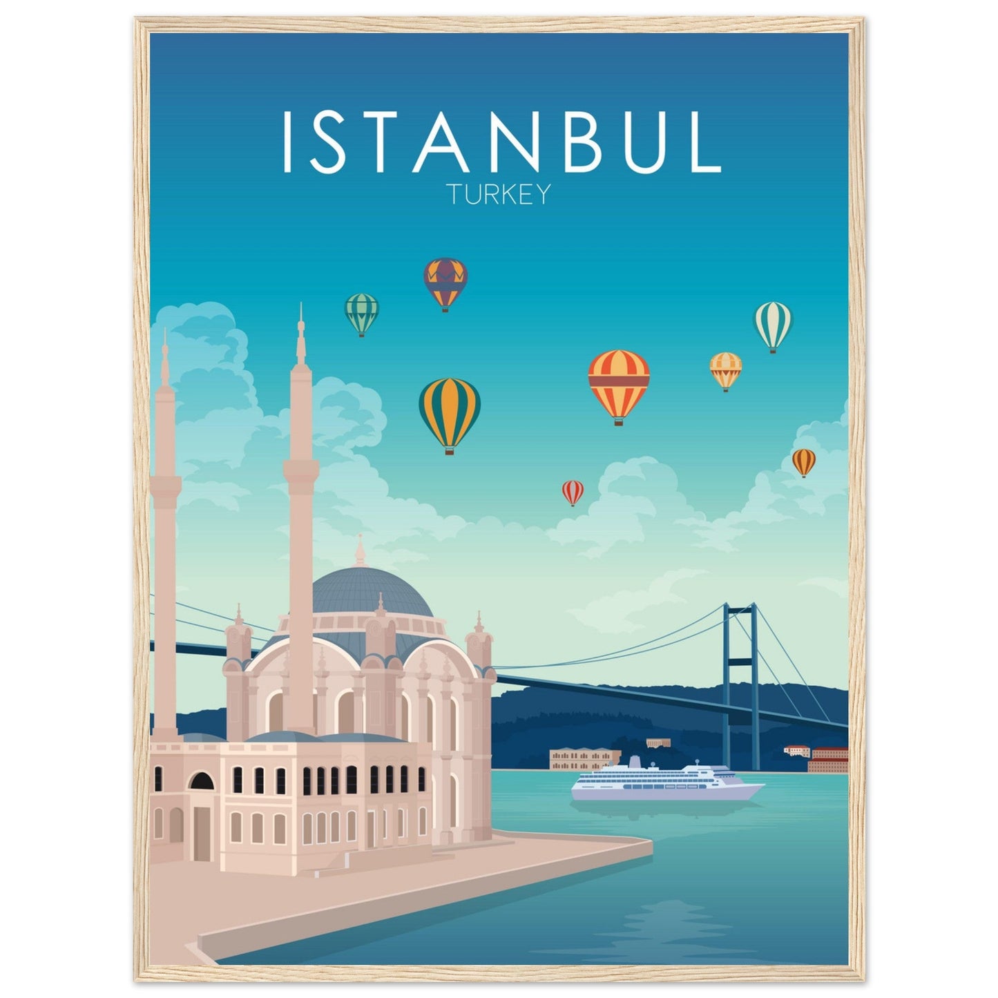Istanbul Poster | Istanbul Wall Art | Istanbul Daytime Print