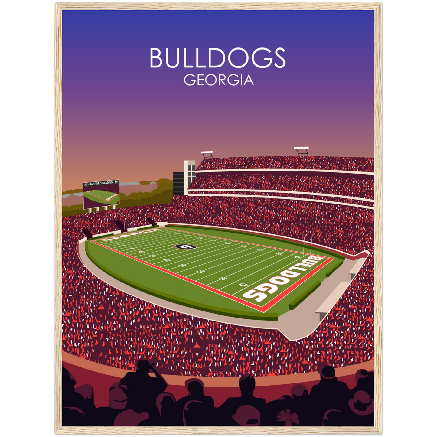 Georgia Bulldogs Poster | Sanford Stadium Poster | University of Georgia College Football Stadium Print