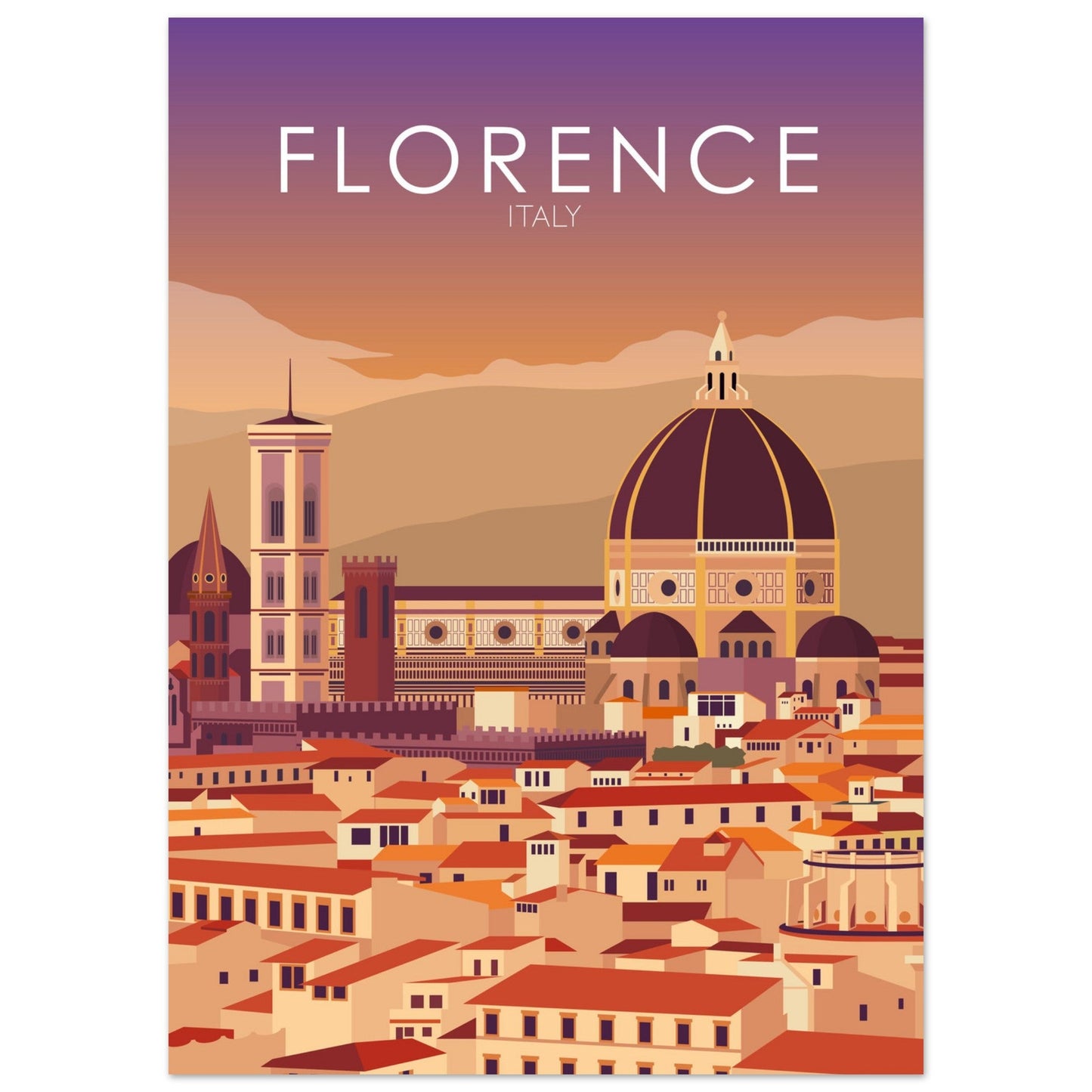 Florence Poster | Florence Wall Art | Florence Sunset Print