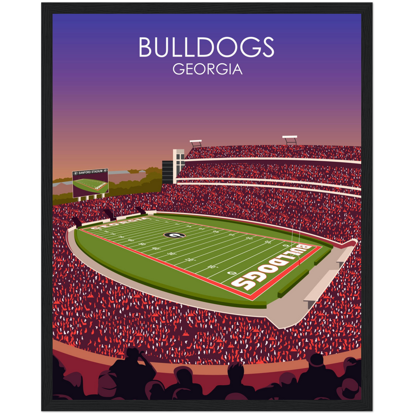 Georgia Bulldogs Poster | Sanford Stadium Poster | University of Georgia College Football Stadium Print