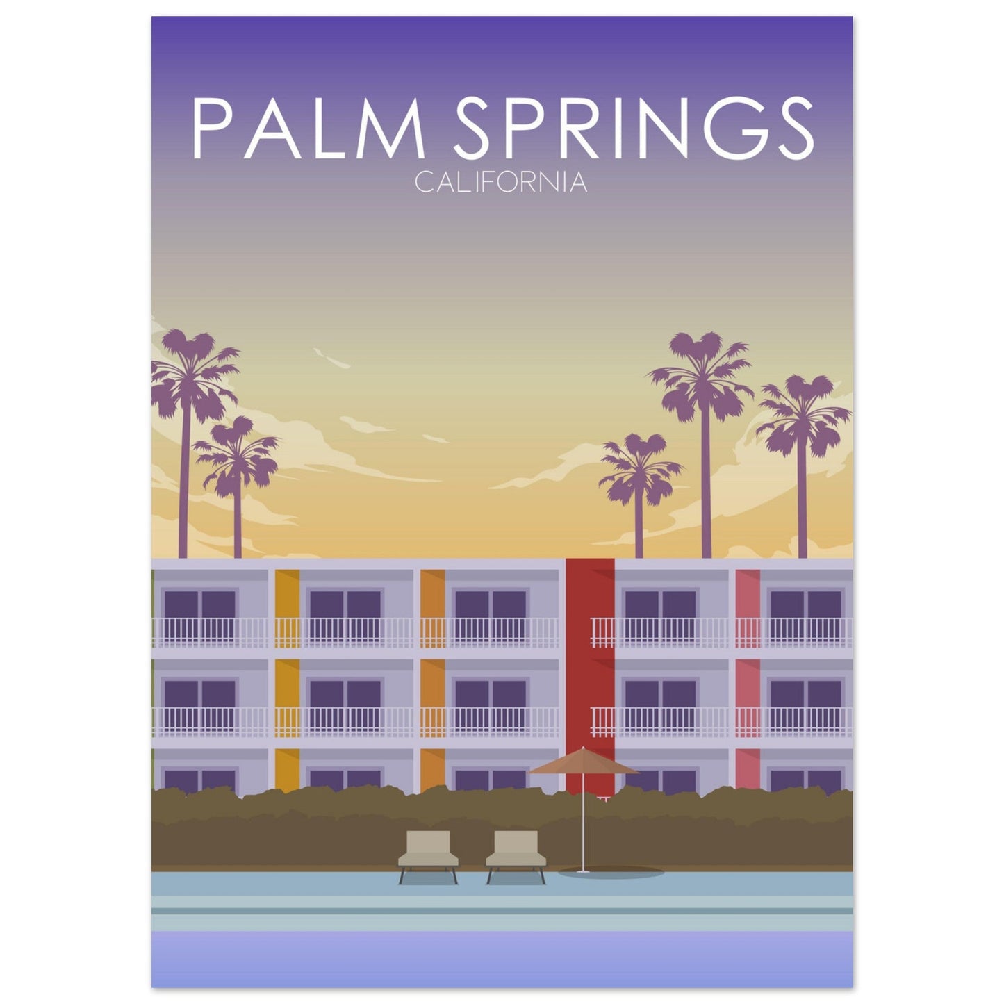 Palm Springs Poster | Palm Springs Wall Art | Palm Springs Sunset Print