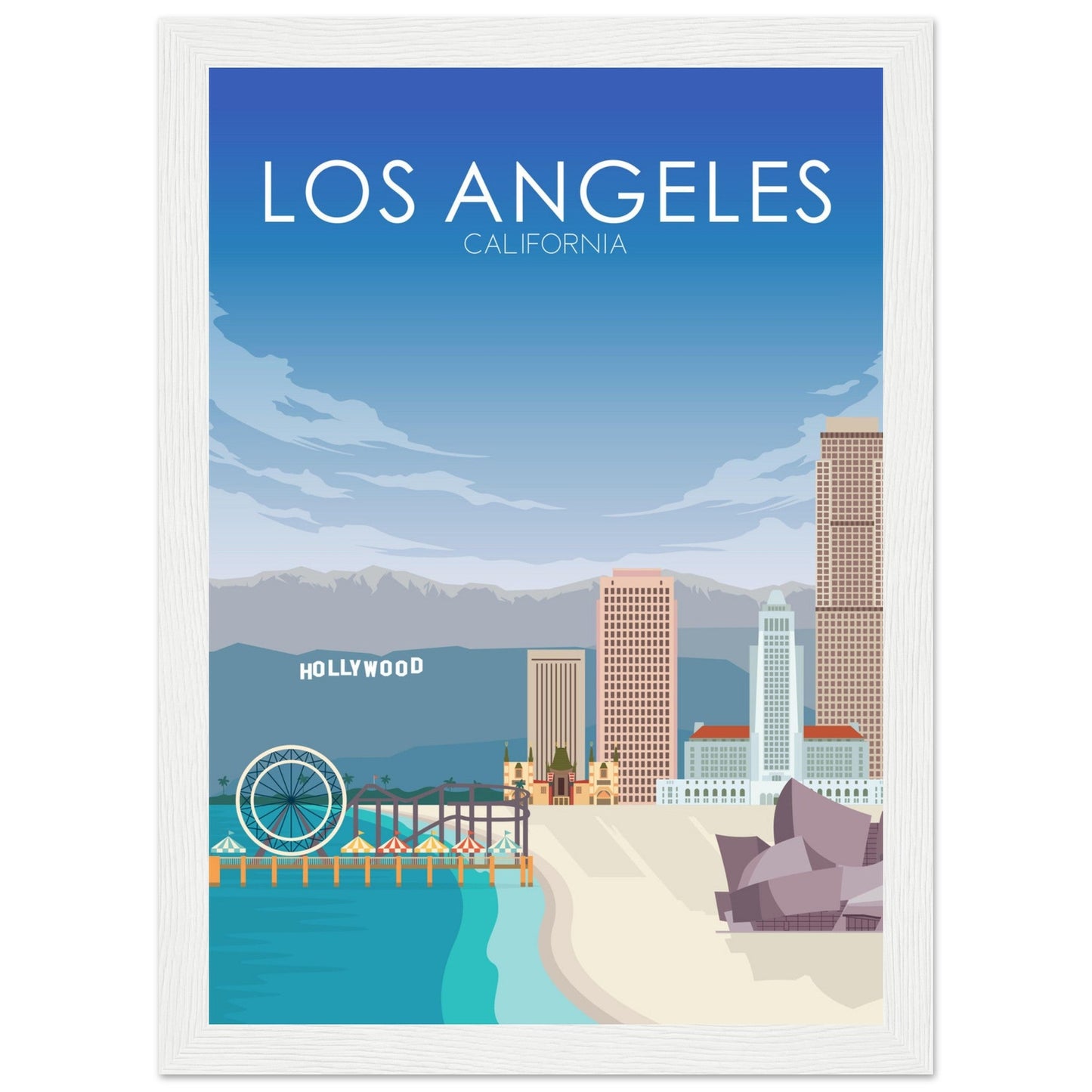 Los Angeles Poster | Los Angeles Wall Art | Los Angeles Daytime Print