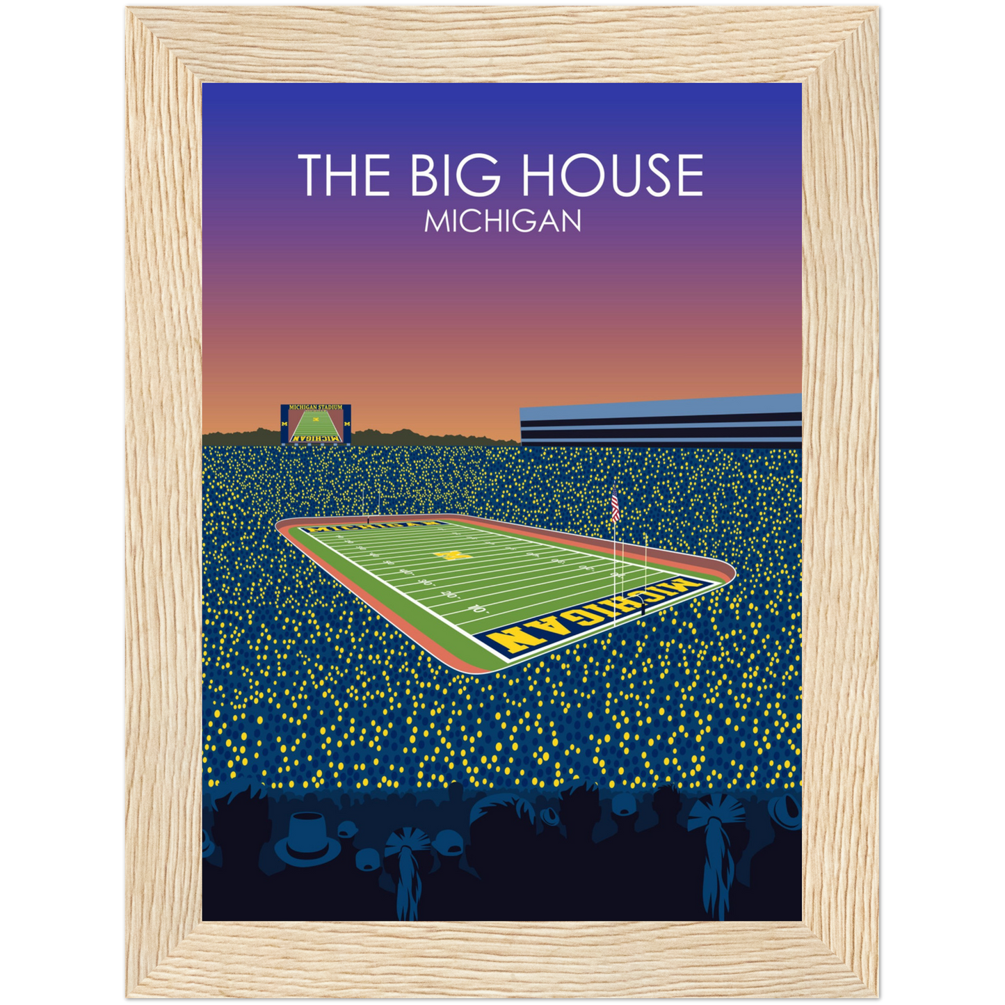 The Big House Poster | University of Michigan College Football Stadium Print