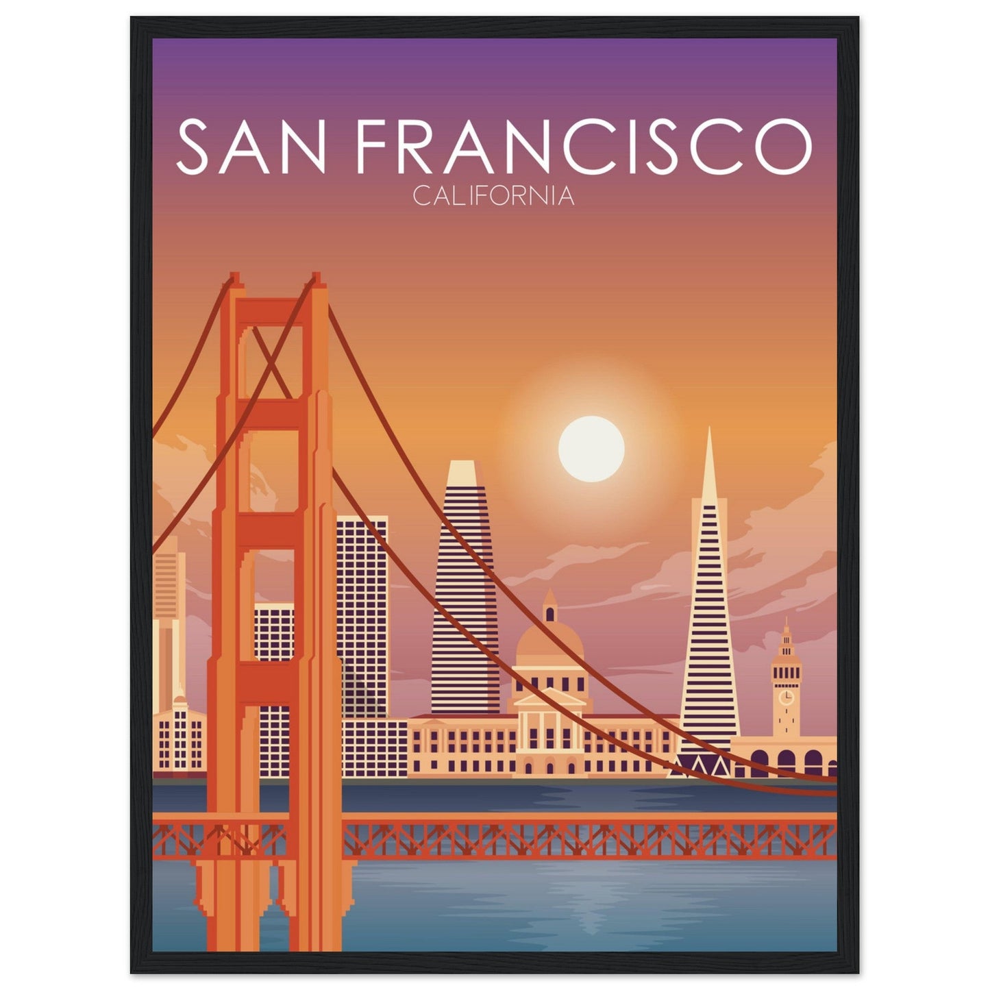 San Francisco Poster | San Francisco Wall Art | San Francisco Sunset Print