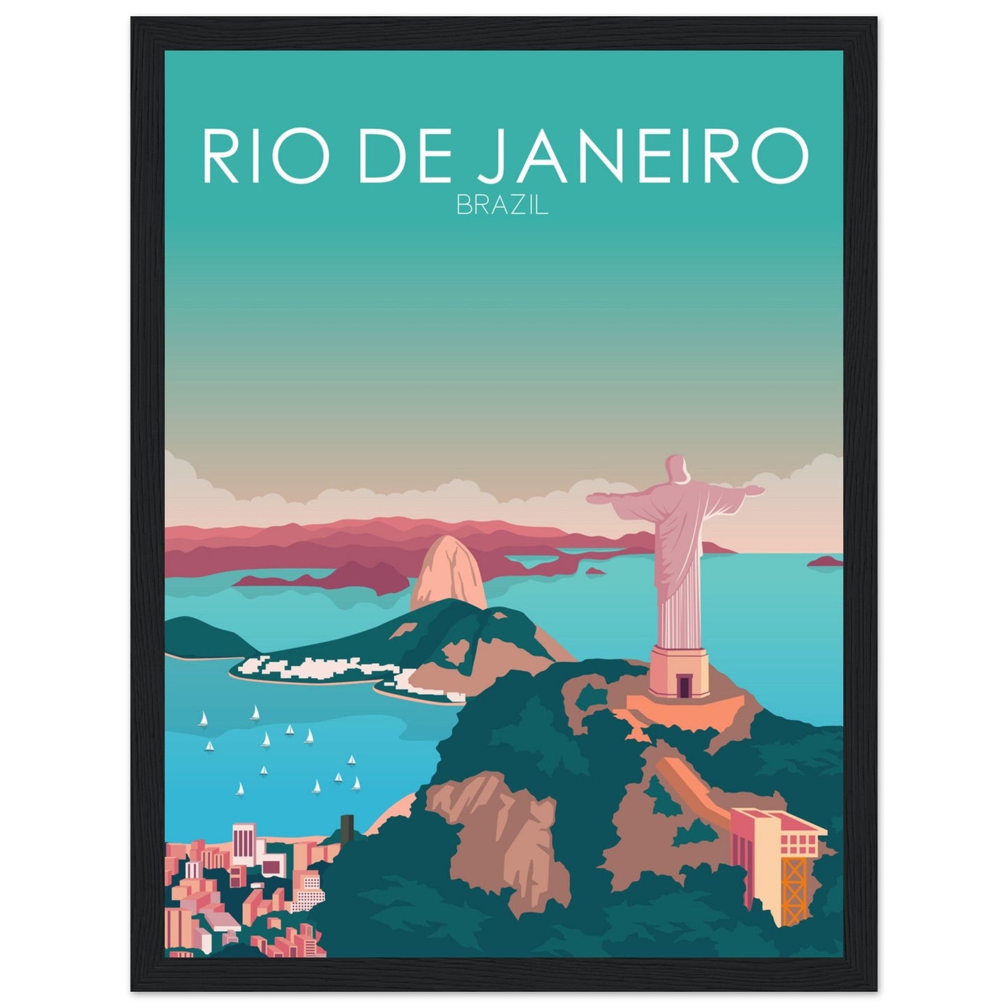 Rio De Janeiro Poster | Rio De Janeiro Wall Art | Rio De Janeiro Pastel Print