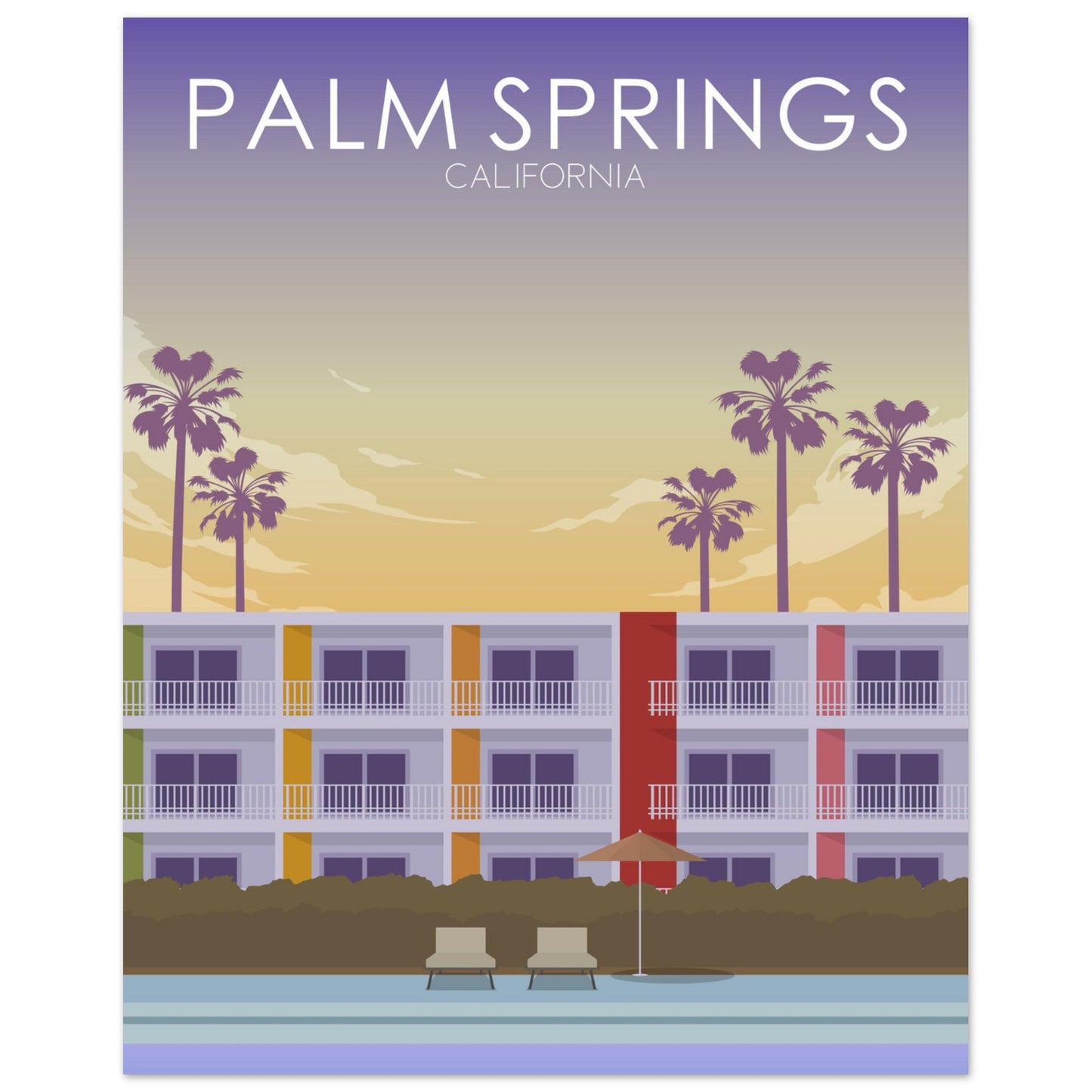 Palm Springs Poster | Palm Springs Wall Art | Palm Springs Sunset Print