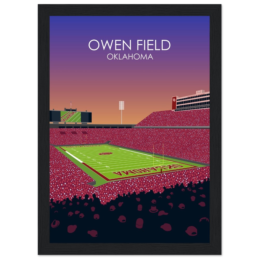 Owen Field - Gaylord Family - Oklahoma Memorial Stadium Print | University of Oklahoma Sooners College Football Stadium Print