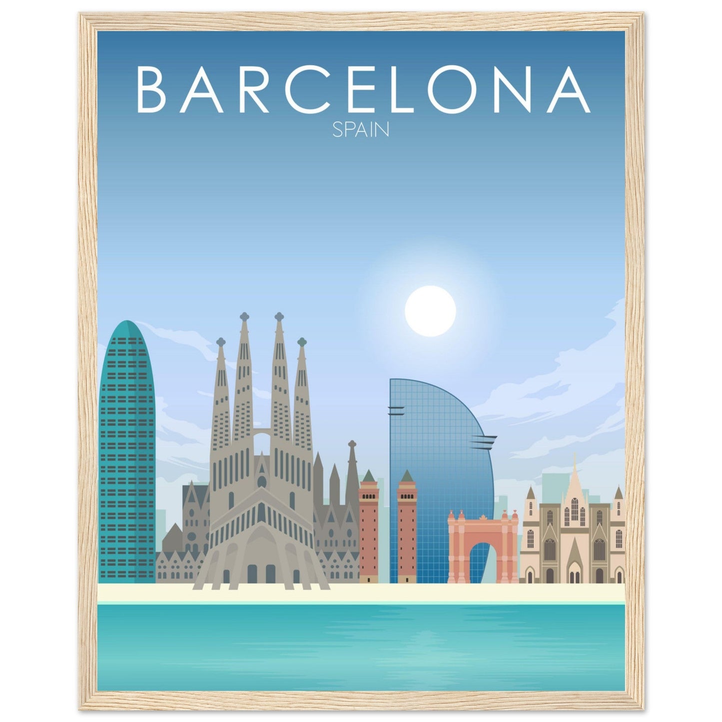 Barcelona Poster | Barcelona Wall Art | Barcelona Daytime Print