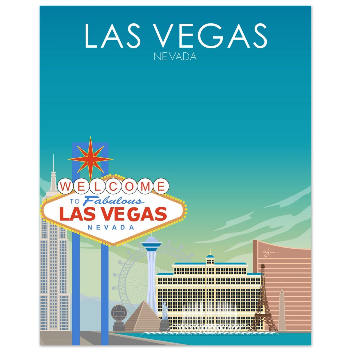 Las Vegas Poster | Las Vegas Wall Art | Las Vegas Daytime Print