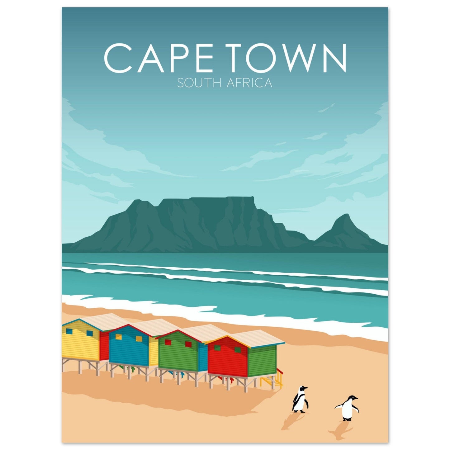 Cape Town Poster | Cape Town Wall Art | Cape Town Daytime Print