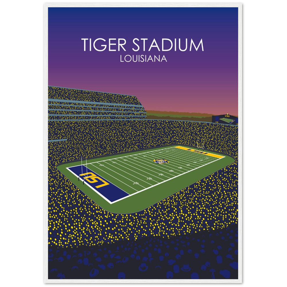 Tiger Stadium Poster | LSU Print | University of Louisiana College Football Stadium Print