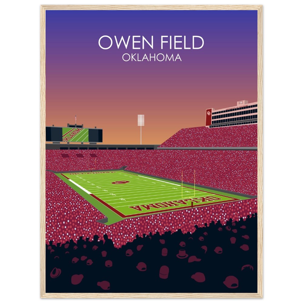 Owen Field - Gaylord Family - Oklahoma Memorial Stadium Print | University of Oklahoma Sooners College Football Stadium Print