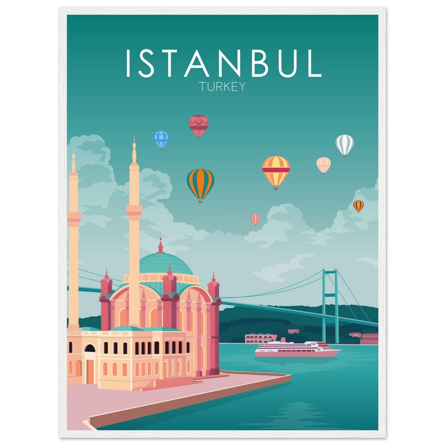 Istanbul Poster | Istanbul Wall Art | Istanbul Pastel Print