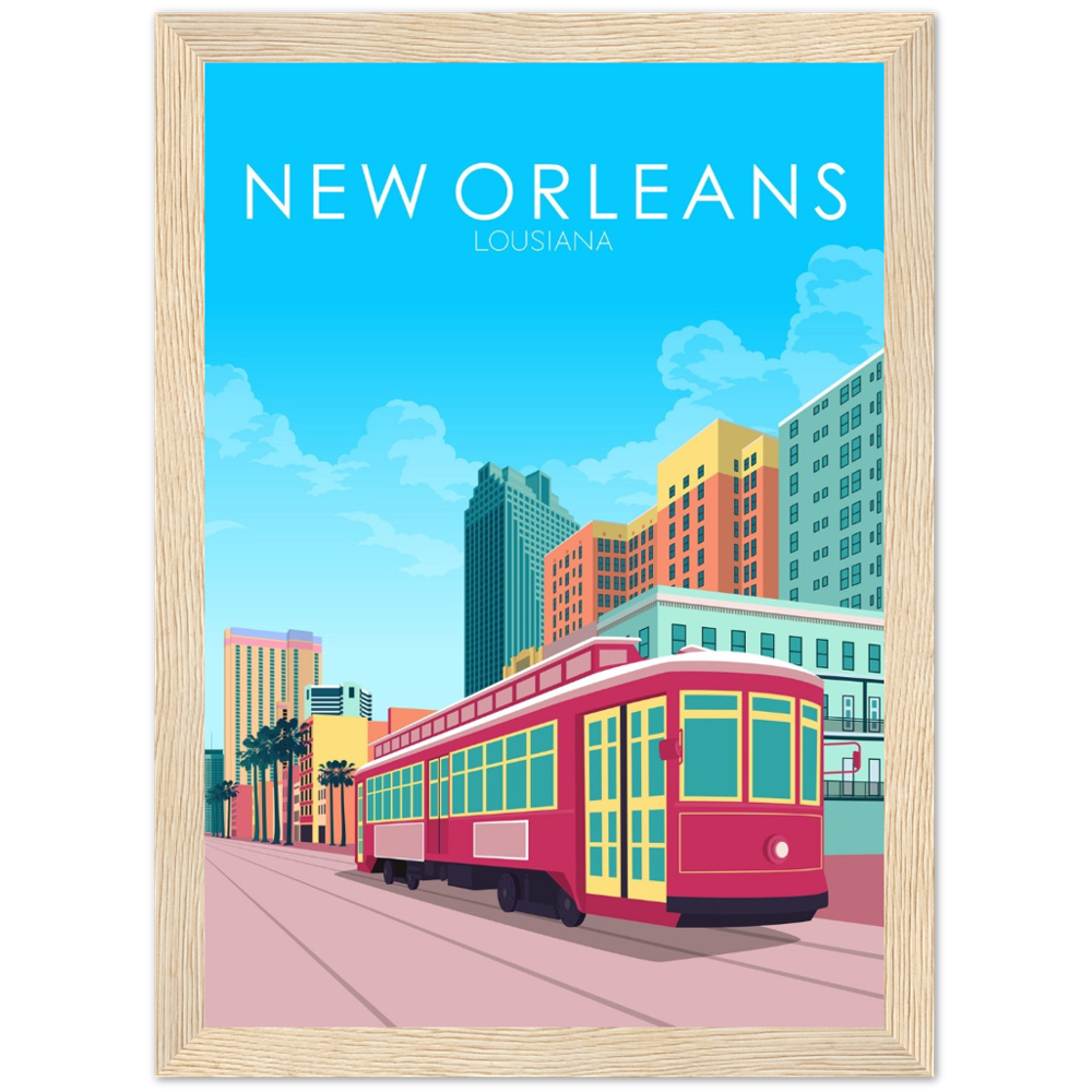 New Orleans Poster | New Orleans Wall Art | New Orleans Pastel Print