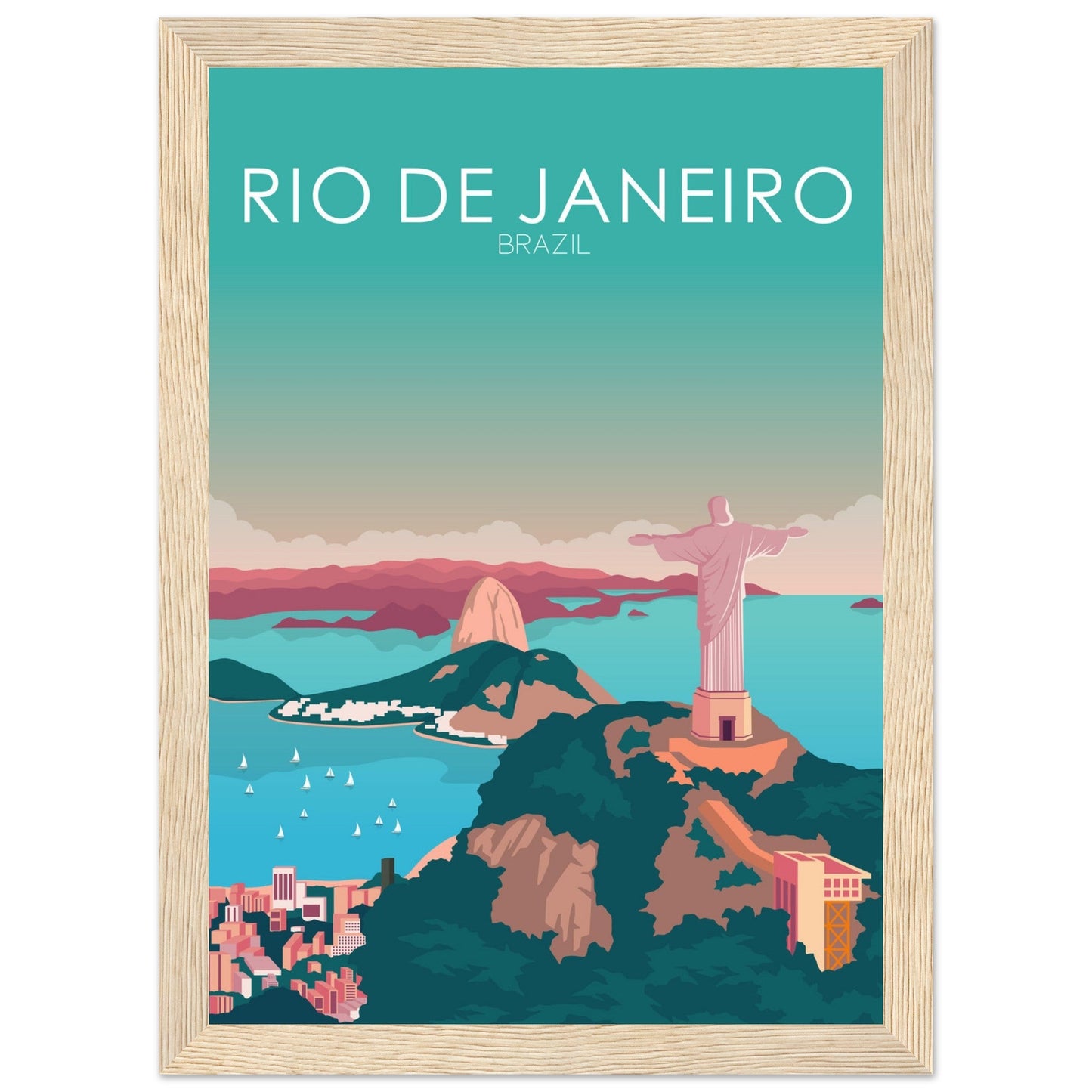 Rio De Janeiro Poster | Rio De Janeiro Wall Art | Rio De Janeiro Pastel Print