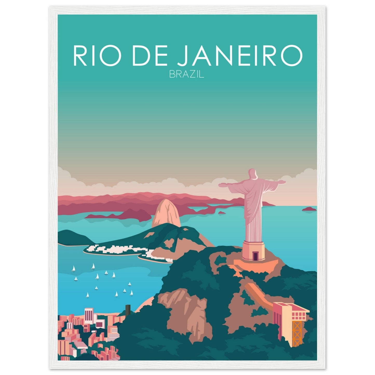 Rio De Janeiro Poster | Rio De Janeiro Wall Art | Rio De Janeiro Pastel Print