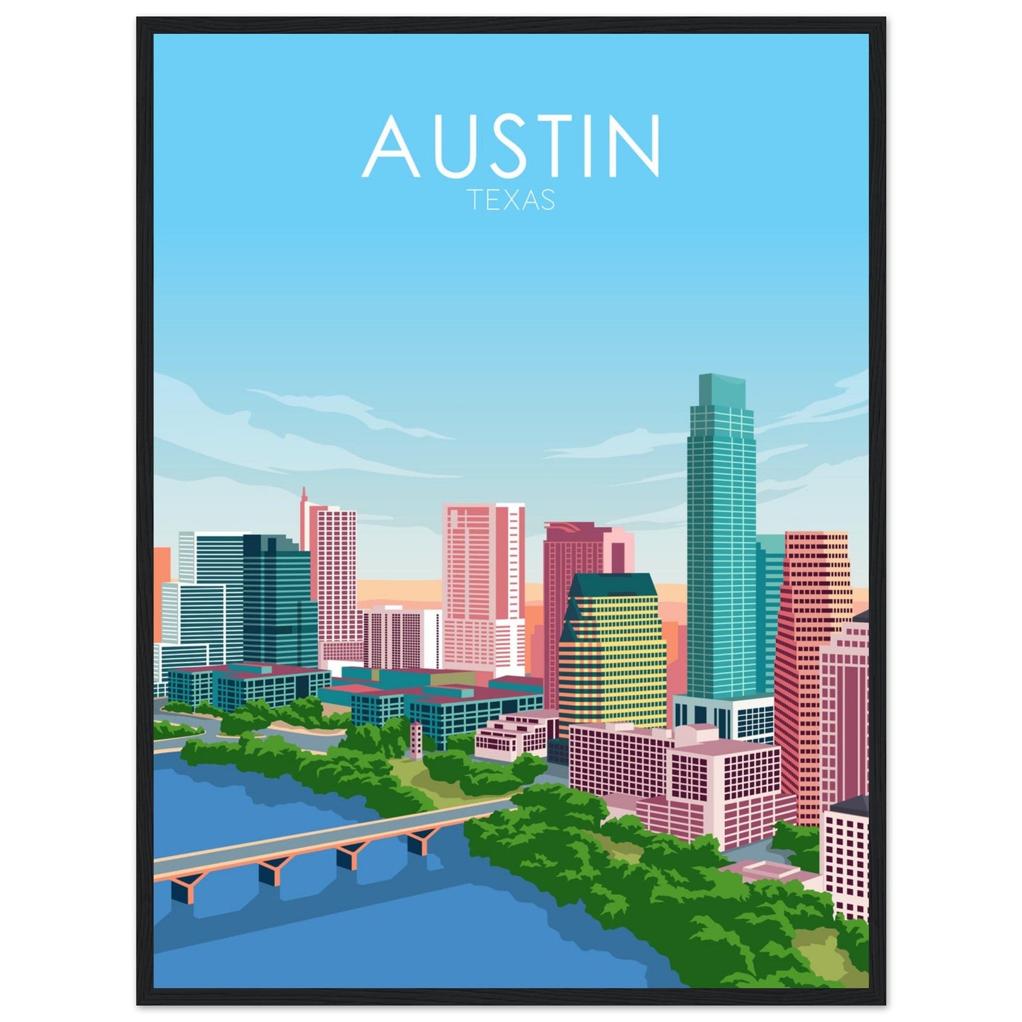 Austin Poster | Austin Wall Art | Austin Pastel Print