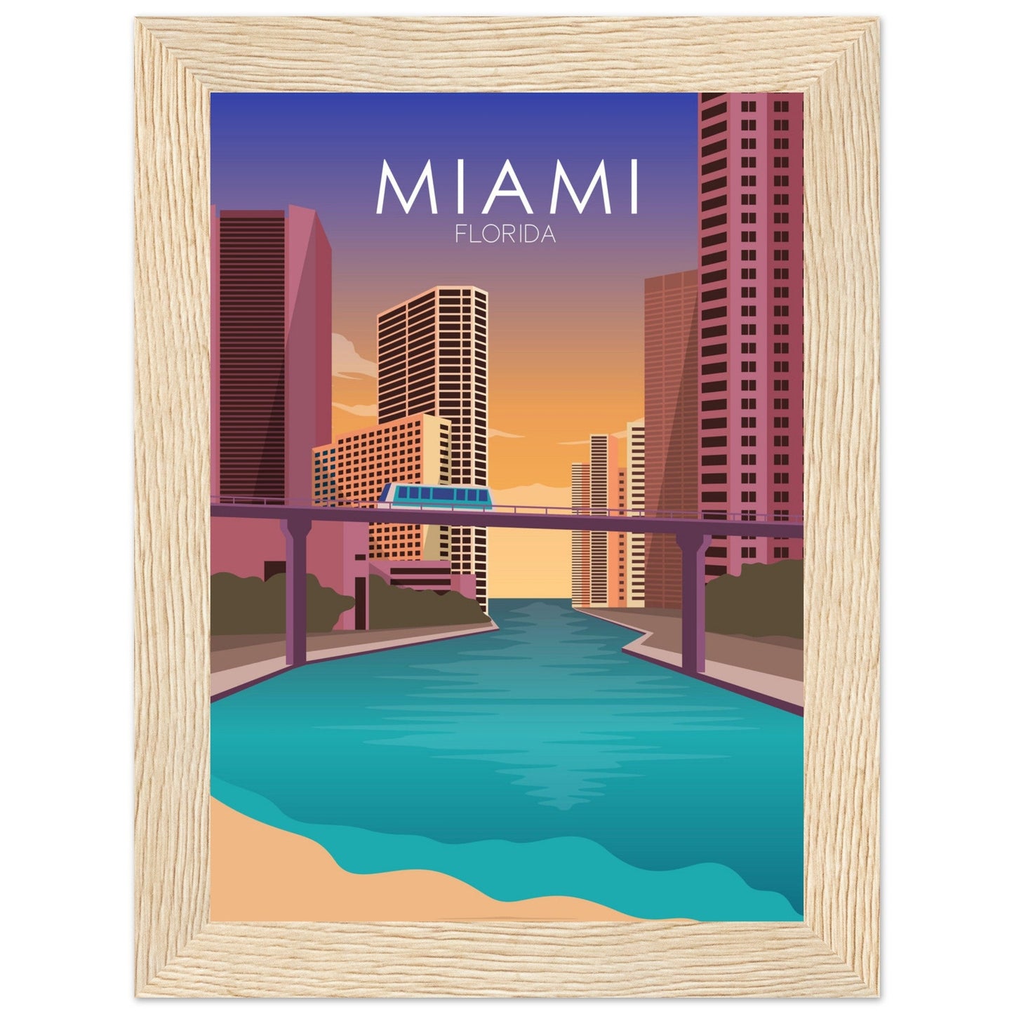Miami Poster | Miami Wall Art | Miami Sunset Print
