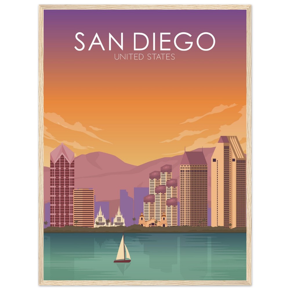 San Diego Poster | San Diego Wall Art | San Diego Sunset Print