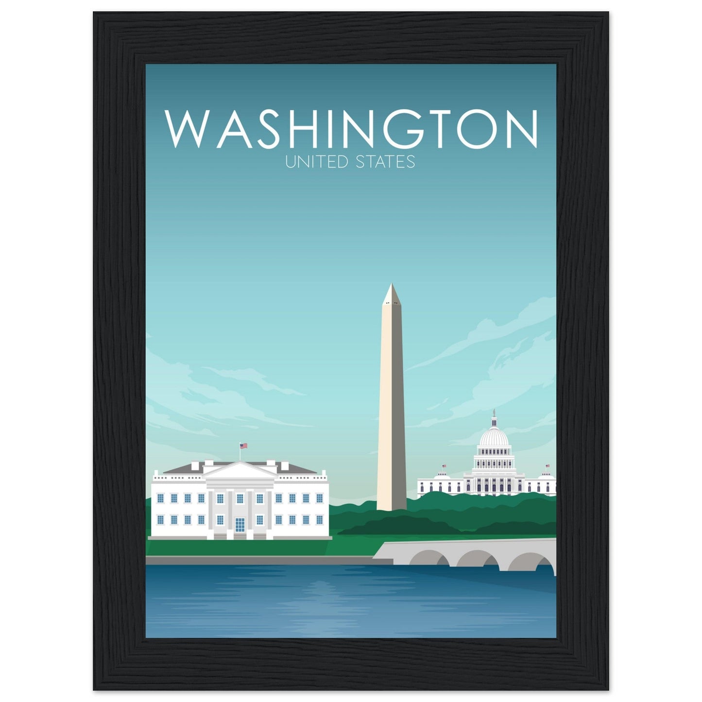 Washington Poster | Washington DC Wall Art | Washington DC Daytime Print