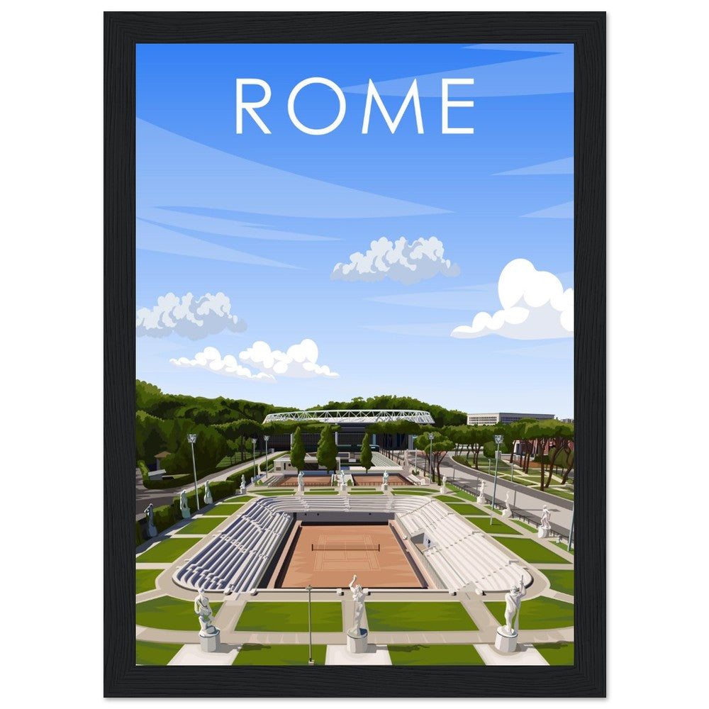 Rome ATP/WTA Masters Pietrangeli Tennis Stadium Poster
