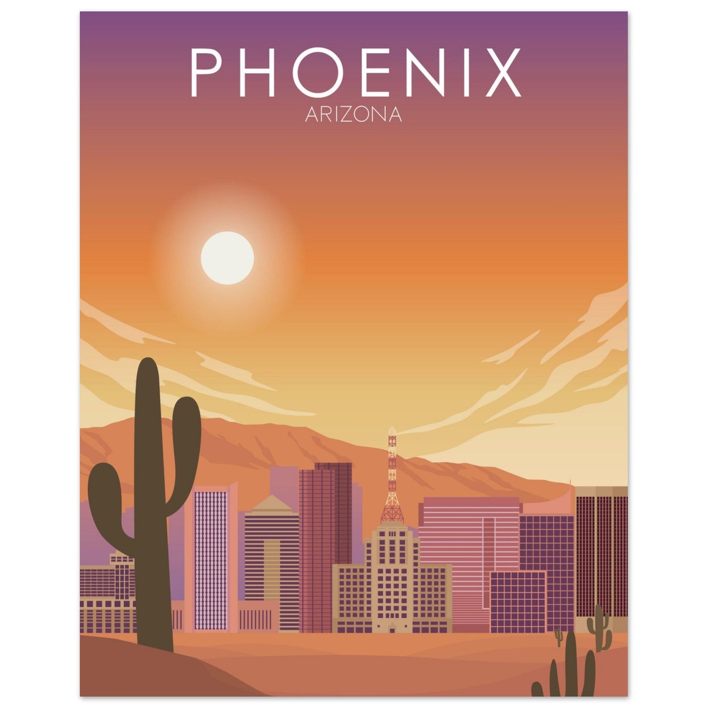 Phoenix Poster | Phoenix Wall Art | Phoenix Sunset Print