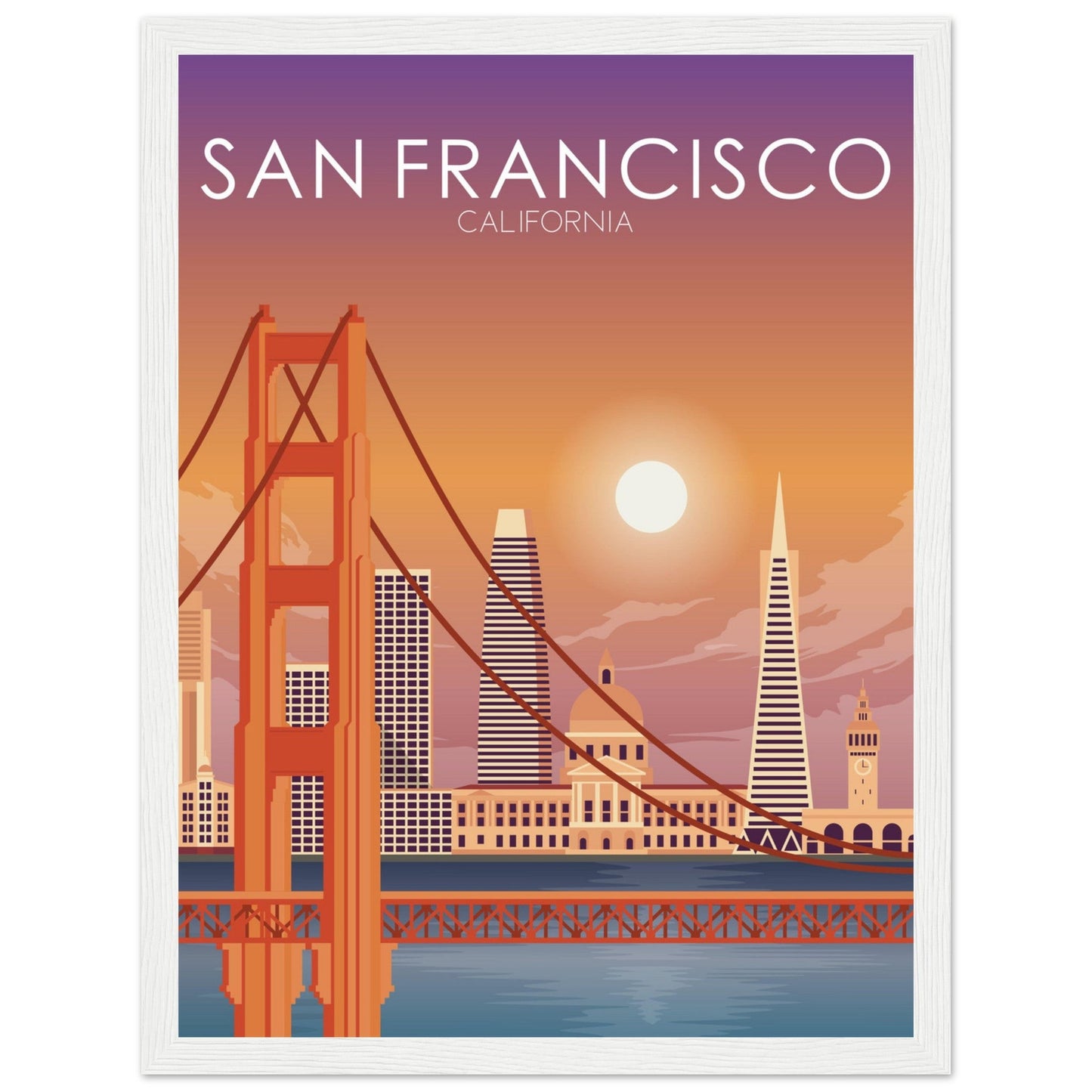 San Francisco Poster | San Francisco Wall Art | San Francisco Sunset Print