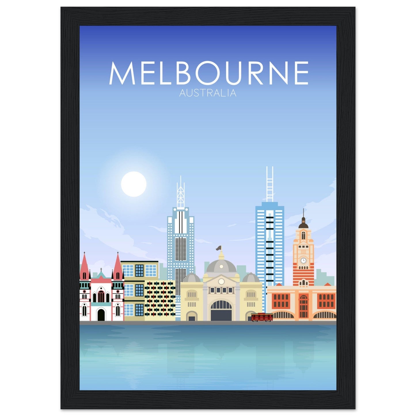 Melbourne Poster | Melbourne Wall Art | Melbourne Daytime Print