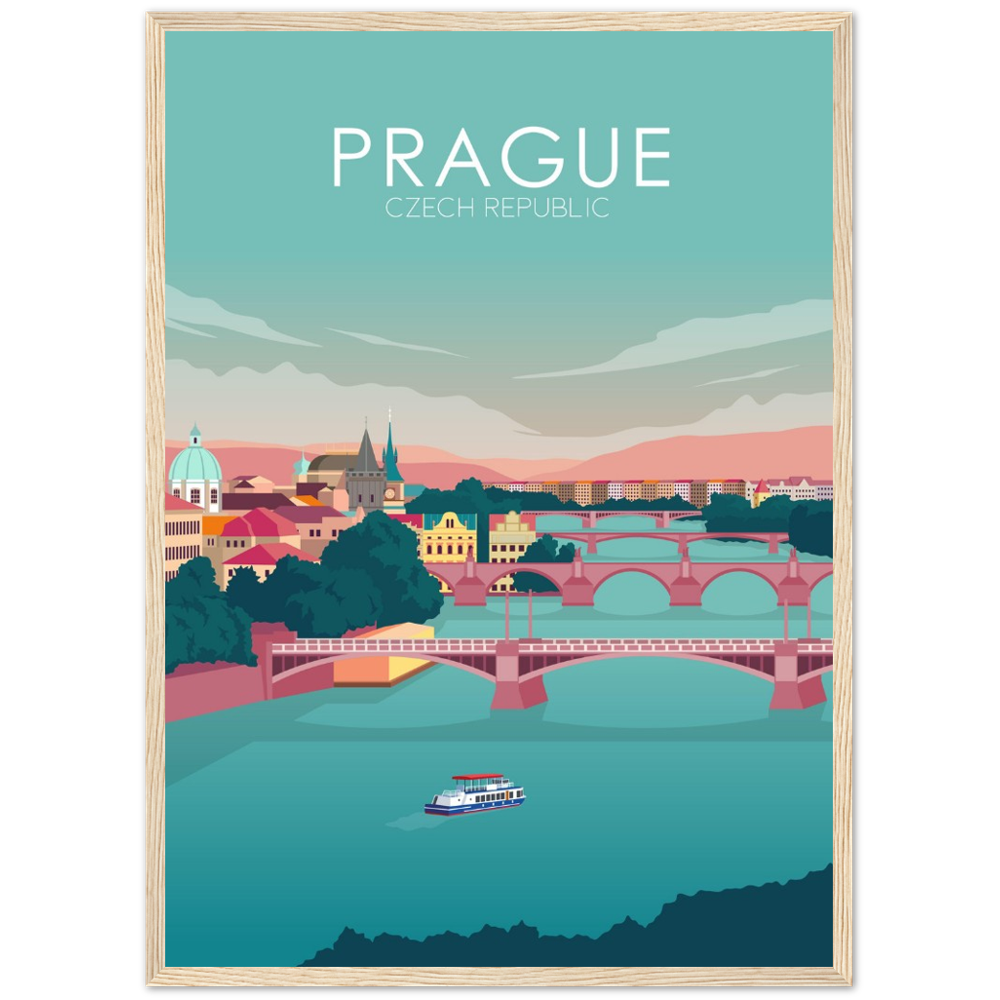 Prague Poster | Prague Wall Art | Prague Pastel Print