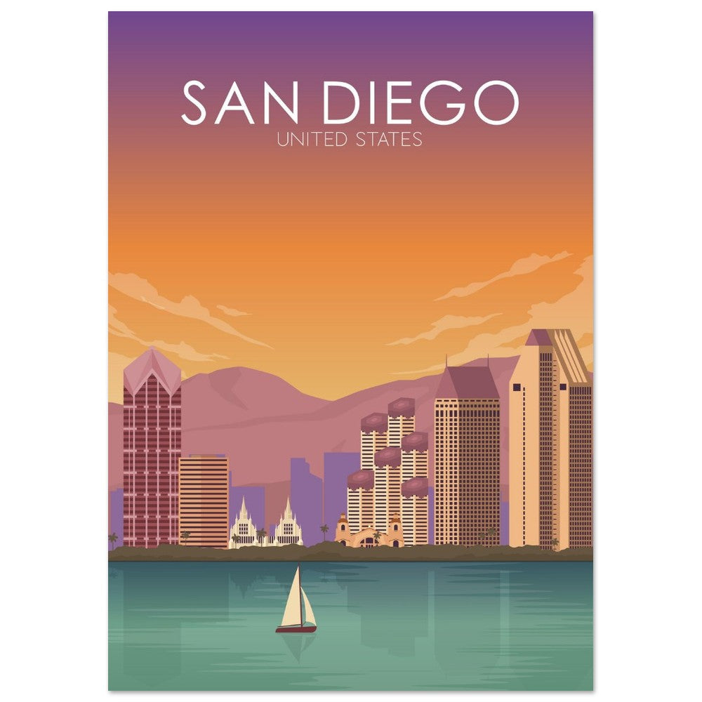 San Diego Poster | San Diego Wall Art | San Diego Sunset Print