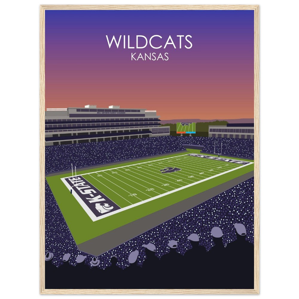 Bill Snyder Family Football Stadium Poster | University of Kansas State Wildcats College Football Stadium Print