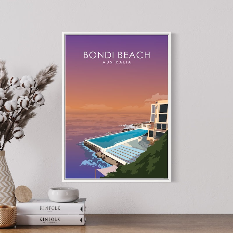 Bondi Beach Poster | Bondi Beach Print | Bondi Beach Sunset Wall Art