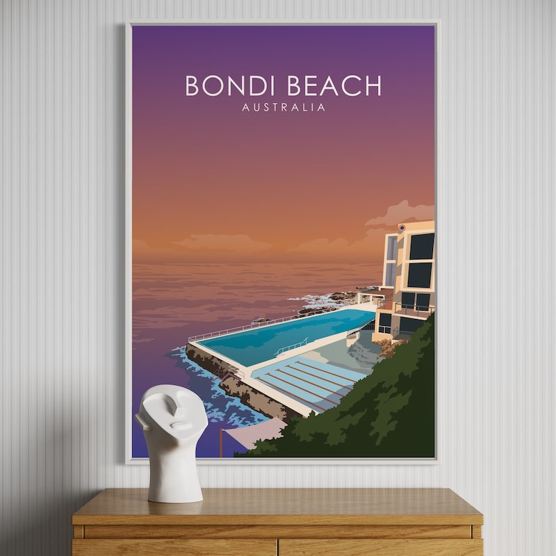 Bondi Beach Poster | Bondi Beach Print | Bondi Beach Sunset Wall Art