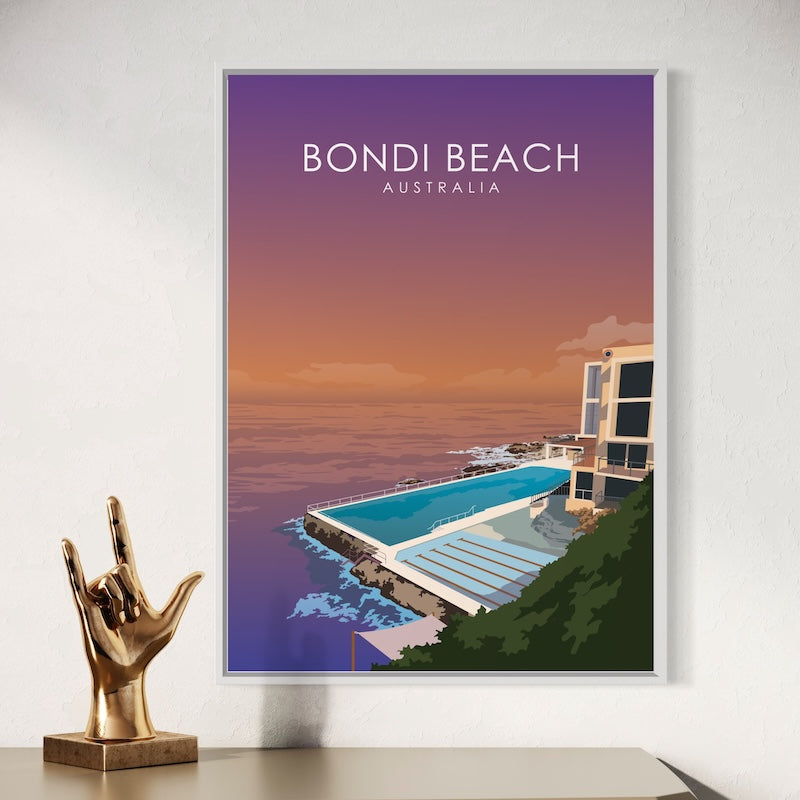 Bondi Beach Poster | Bondi Beach Print | Bondi Beach Sunset Wall Art