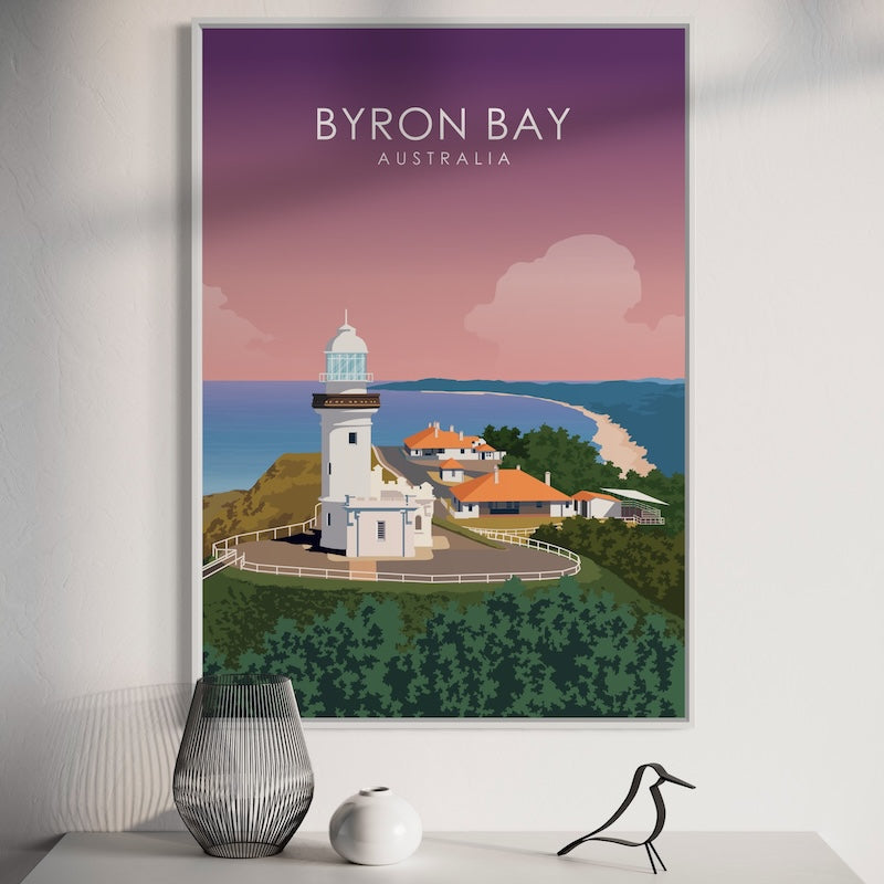 Byron Bay Poster | Byron Bay Wall Art | Byron Bay Pastel Print