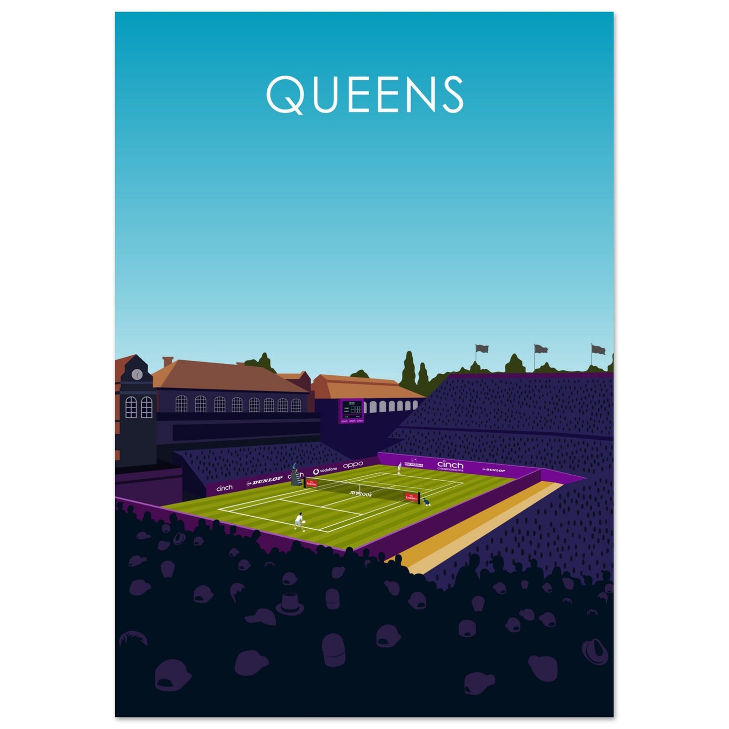 Queens Club Centre Court Cinch Championships Tennis Poster