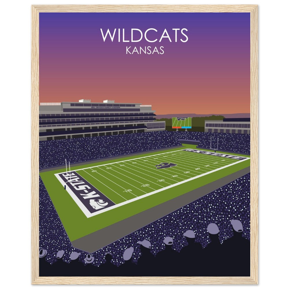 Bill Snyder Family Football Stadium Poster | University of Kansas State Wildcats College Football Stadium Print