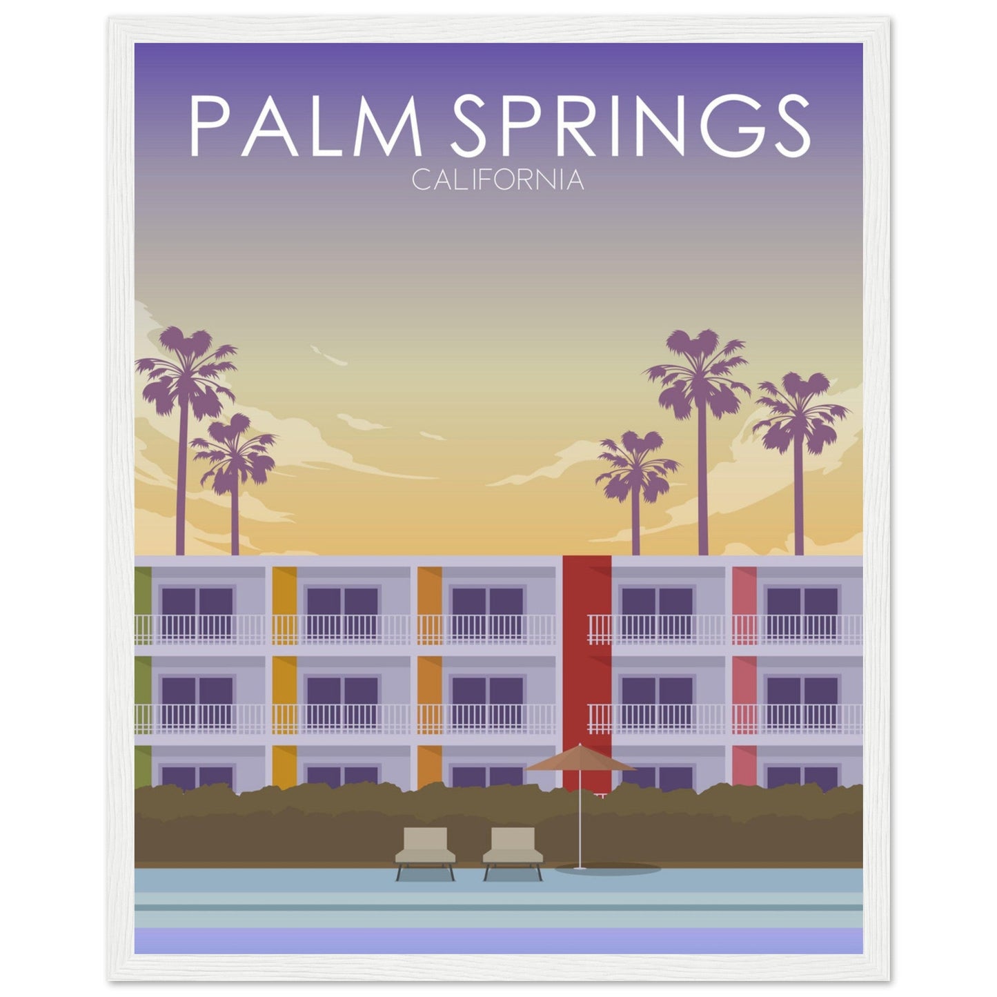 Palm Springs Poster | Palm Springs Wall Art | Palm Springs Sunset Print